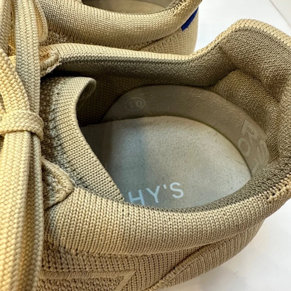 Rothys RS01 Mens Tan Sand Knit Low‎ Top Lace Up Sneakers Size 10